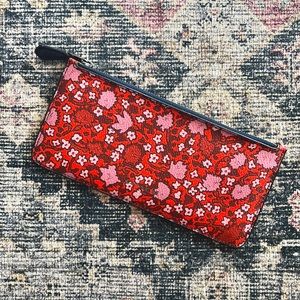 COACH New York 🍒🌸 slim wallet zip card case cardholder mixed yankee in red